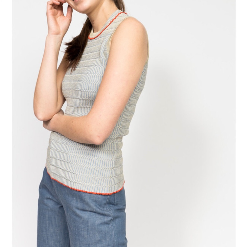 Trademark | NWT Rack Rib Shell Pale Blue Tank M